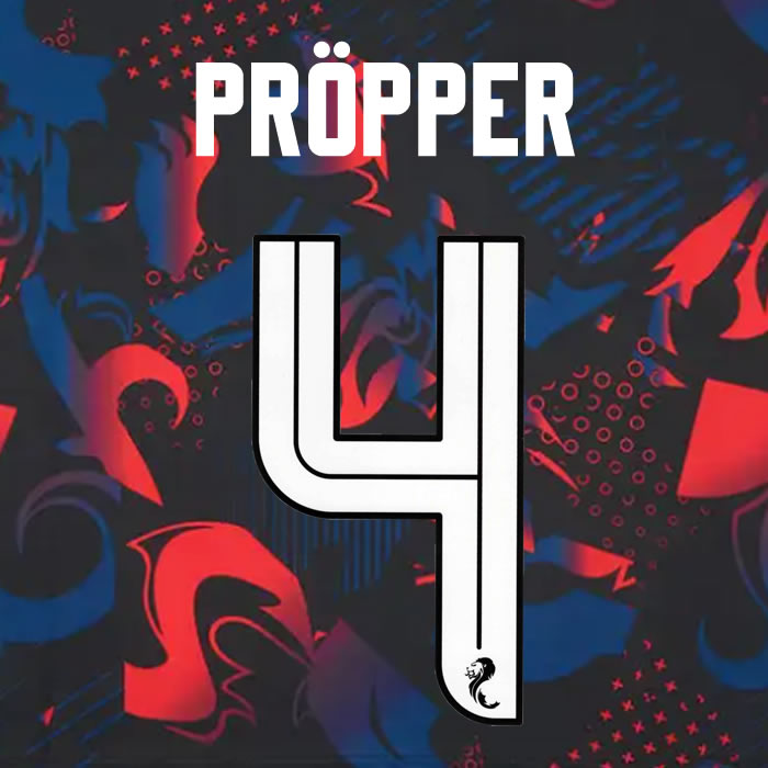 2024 2025 Rangers PRÖPPER 4 WHITE 3RD OFFICIAL PLAYER SIZE NAMESET