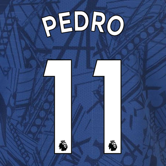 2019 2020 CHELSEA PEDRO 11 WHITE HOME OFFICIAL PLAYER SIZE NAME SET