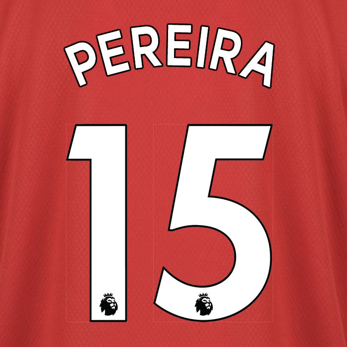 2019 2020 MANCHESTER UNITED PEREIRA 15 WHITE HOME OFFICIAL PLAYER SIZE NAME SET