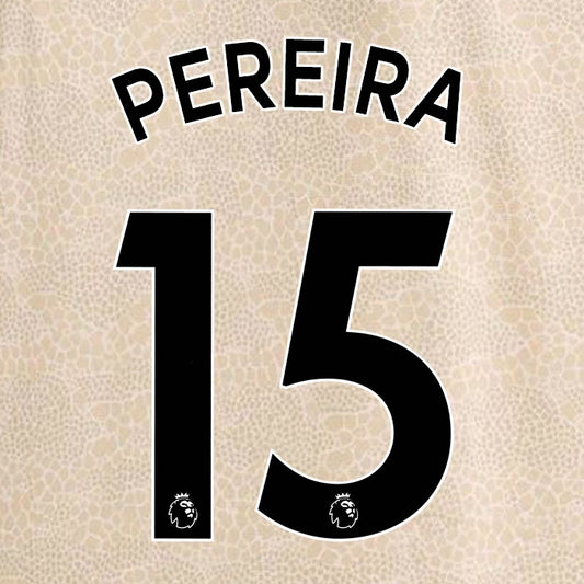 2019 2020 MANCHESTER UNITED PEREIRA 15 WHITE AWAY OFFICIAL PLAYER SIZE NAME SET