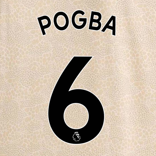 2019 2020 MANCHESTER UNITED POGBA 6 WHITE AWAY OFFICIAL PLAYER SIZE NAME SET