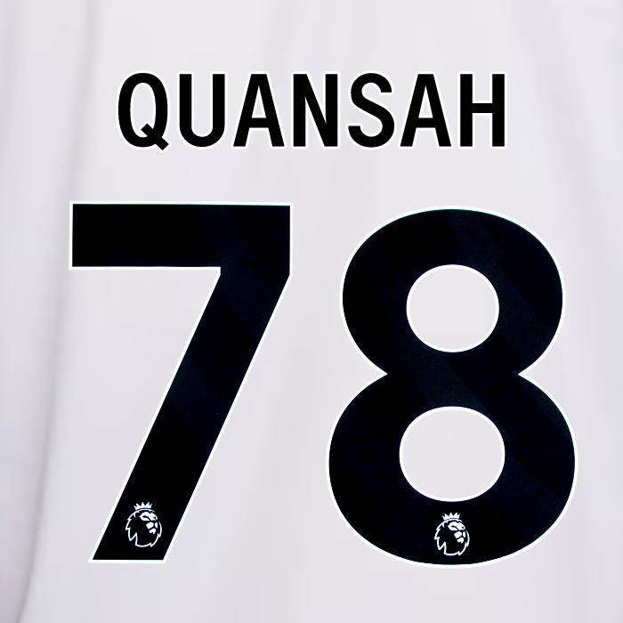 2023 2024 OFFICIAL LIVERPOOL QUANSAH 78 AWAY PLAYER SIZE NAME SET
