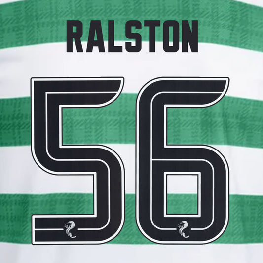 2025 2026 Celtic RALSTON 56 WHITE HOME OFFICIAL PLAYER SIZE NAMESET
