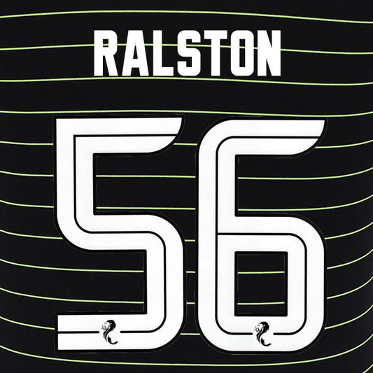 2025 2026 Celtic RALSTON 56 WHITE AWAY OFFICIAL PLAYER SIZE NAMESET