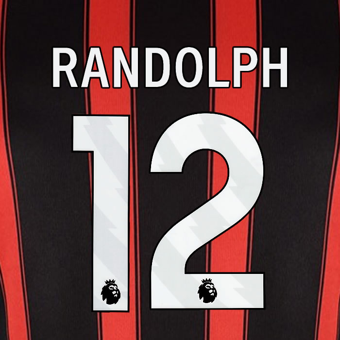 2023 2024 OFFICIAL BOURNEMOUTH RANDOLPH 12 HOME PLAYER SIZE NAME SET