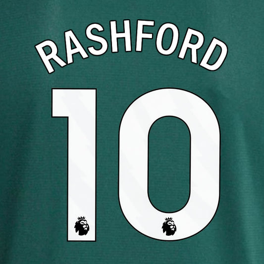 2023 2024 OFFICIAL MANCHESTER UNITED RASHFORD 10 AWAY PLAYER SIZE NAME SET