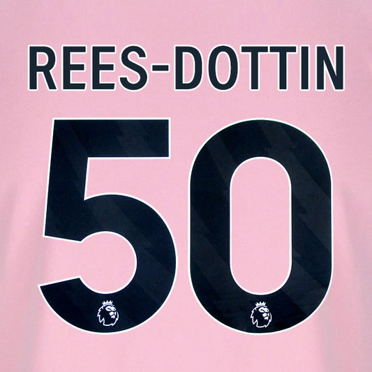 2025 2026 BOURNEMOUTH REES-DOTTIN 50 BLACK 3RD PLAYER SIZE NAME SET