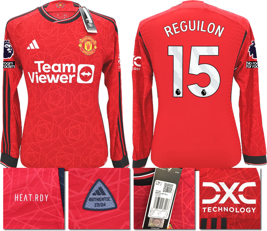 BNWT 23 24 AUTHENTIC MANCHESTER UNITED ADIDAS HOME SHIRT LS REGUILON 15 MEDIUM