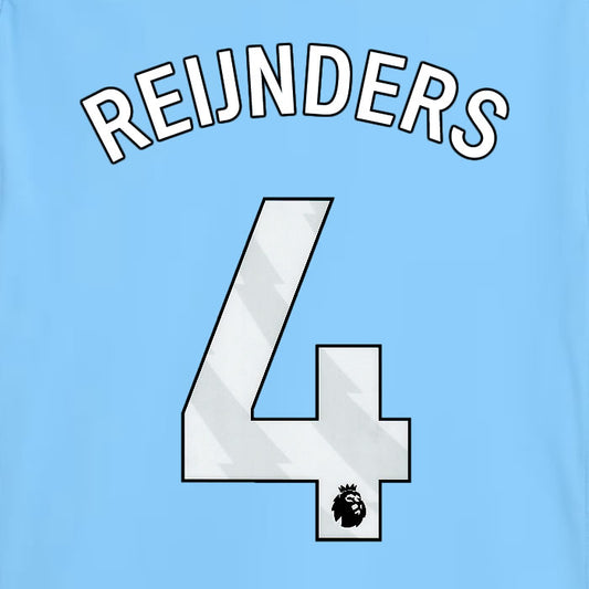 2025 2026 MANCHESTER CITY REIJNDERS 4 WHITE HOME PLAYER SIZE NAME SET