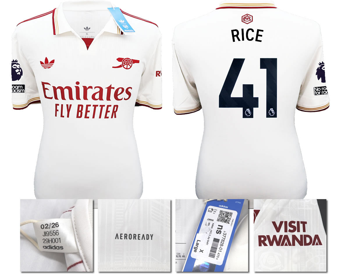 BNWT 2025/2026 ARSENAL F.C. ADIDAS 3RD SHIRT RICE 41
