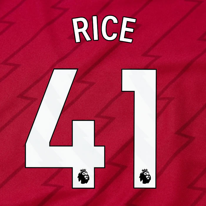 2023 2024 OFFICIAL ARSENAL RICE 41 HOME PLAYER SIZE NAME SET