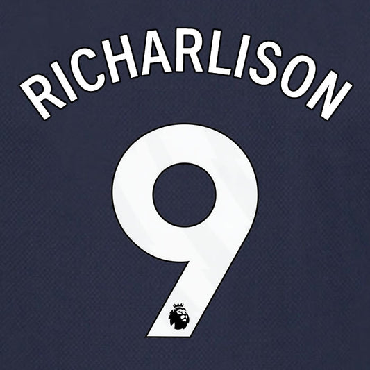 2023 2024 OFFICIAL TOTTENHAM HOTSPUR RICHARLISON 9 AWAY PLAYER SIZE NAME SET