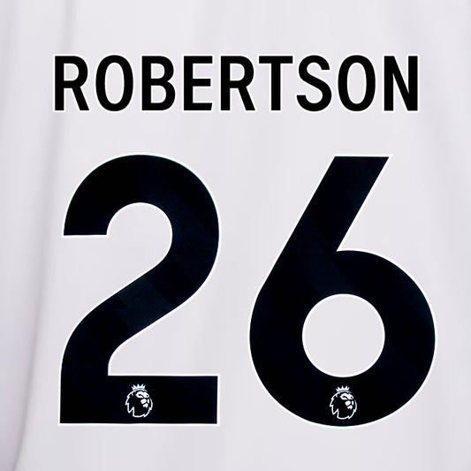 2023 2024 OFFICIAL LIVERPOOL ROBERTSON 26 AWAY PLAYER SIZE NAME SET