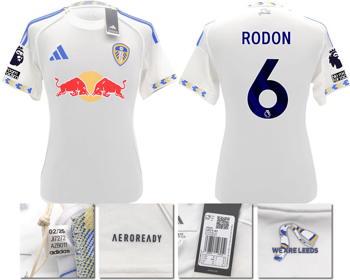 BNWT 2025/2026 Leeds United FC adidas RODON 6 Home Shirt – Official Player Options Available