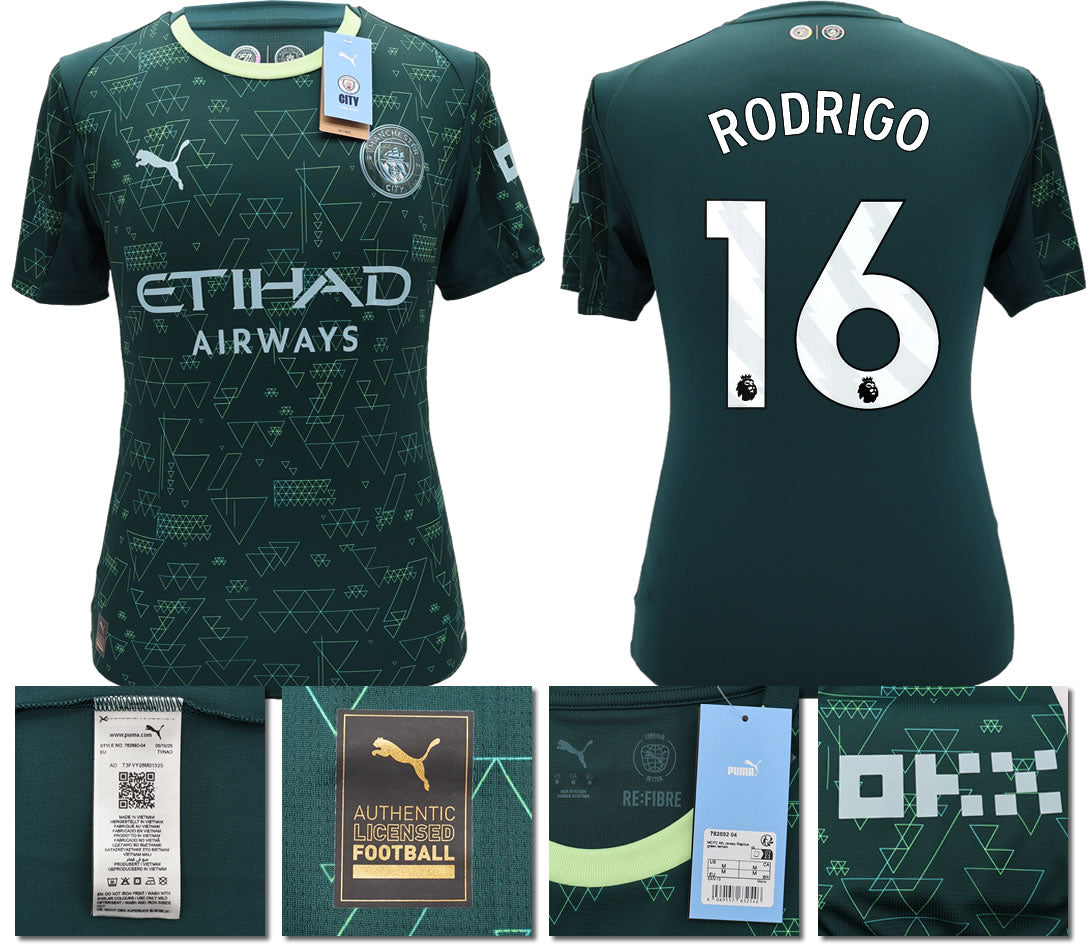 BNWT 2025 2026 MAN CITY PUMA 4TH RODRIGO 16 FOOTBALL SHIRT