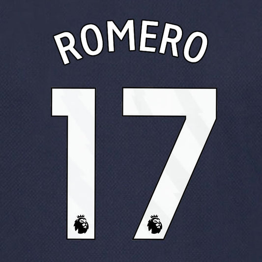 2023 2024 OFFICIAL TOTTENHAM HOTSPUR ROMERO 17 AWAY PLAYER SIZE NAME SET