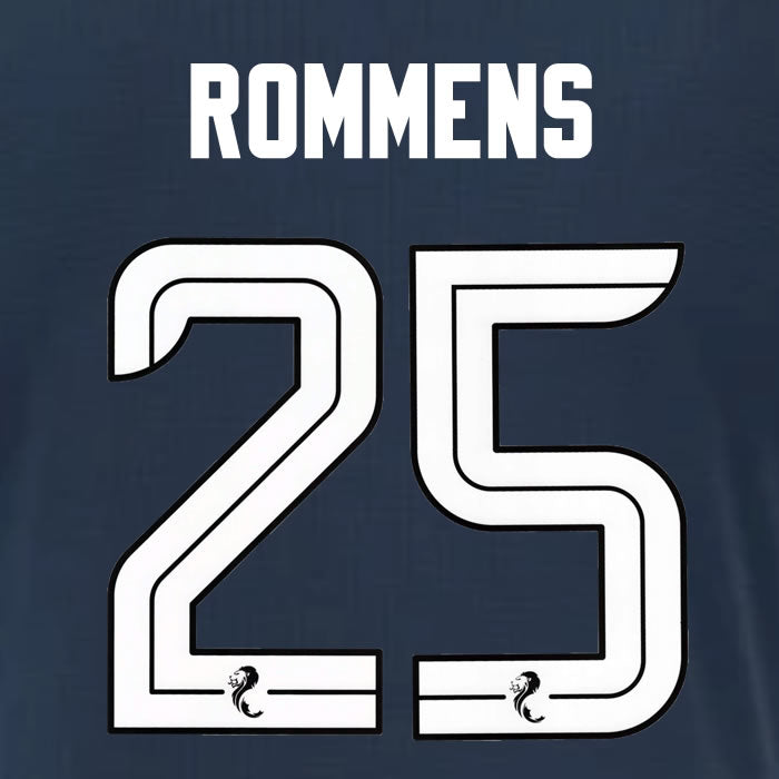 2025 2026 Rangers ROMMENS 25 WHITE 3RD OFFICIAL PLAYER SIZE NAMESET