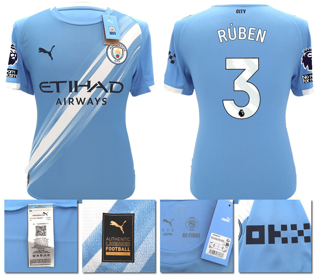 BNWT 2025 2026 MAN CITY PUMA HOME RUBEN 3 FOOTBALL SHIRT