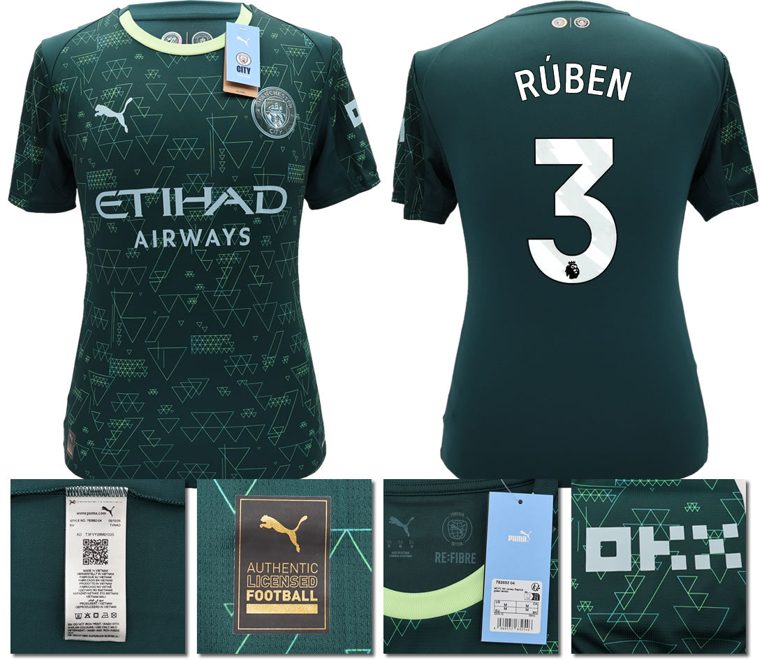 BNWT 2025 2026 MAN CITY PUMA 4TH RUBEN 3 FOOTBALL SHIRT
