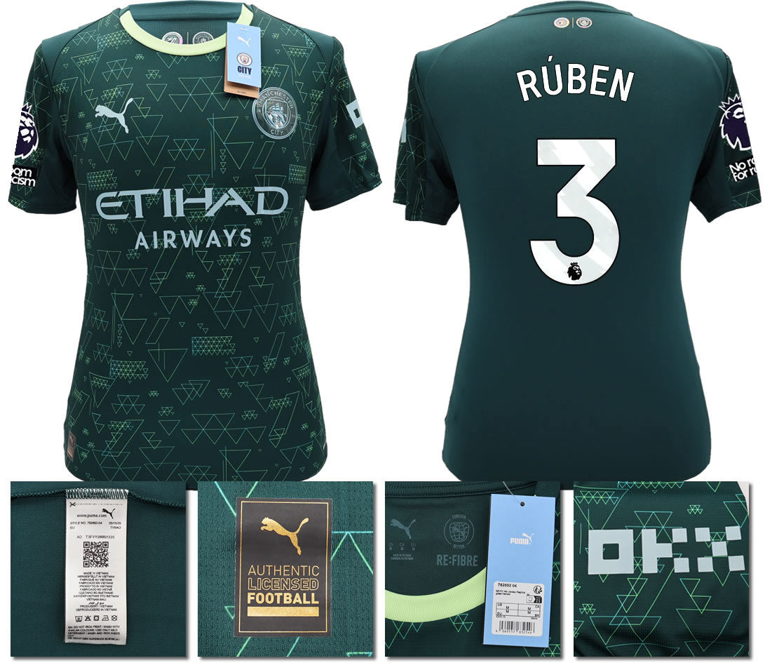 BNWT 2025 2026 MAN CITY PUMA 4TH RUBEN 3 FOOTBALL SHIRT