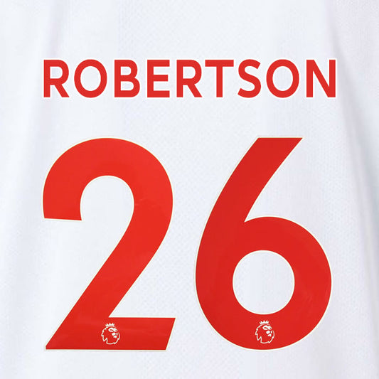 2019 2020 LIVERPOOL ROBERTSON 26 WHITE 3RD OFFICIAL PLAYER SIZE NAME SET
