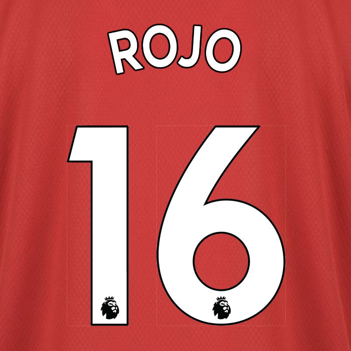 2019 2020 MANCHESTER UNITED MARCOS ROJO 16 WHITE HOME OFFICIAL PLAYER SIZE NAME SET