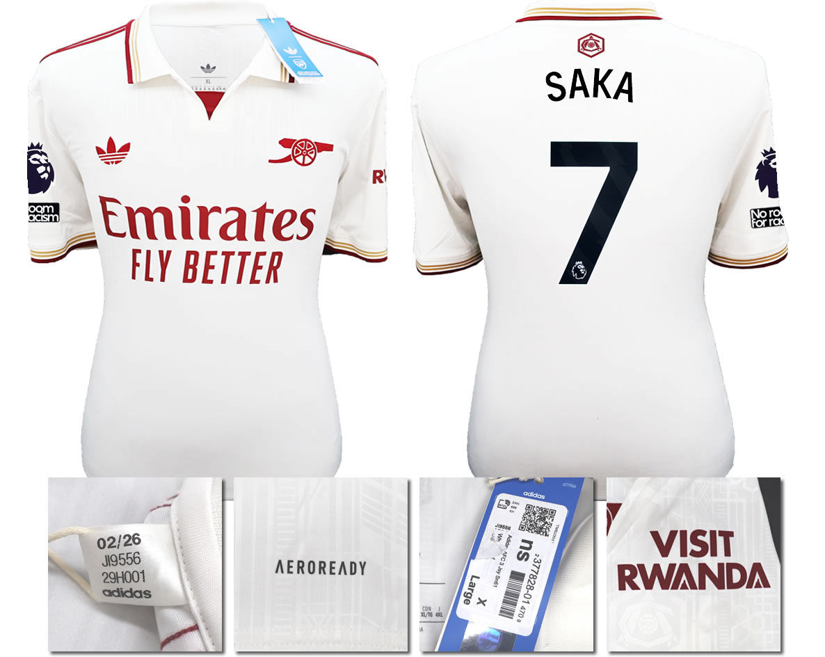 BNWT 2025/2026 ARSENAL F.C. ADIDAS 3RD SHIRT SAKA 7