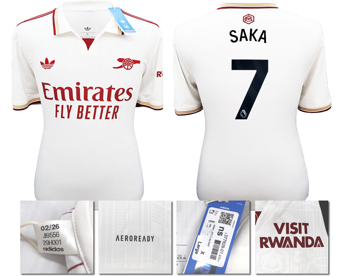 BNWT 2025/2026 ARSENAL F.C. ADIDAS 3RD SHIRT SAKA 7