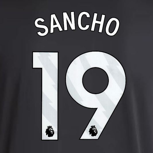 2025 2026 ASTON VILLA SANCHO 19 OFFICIAL WHITE AWAY PLAYER SIZE NAMESET