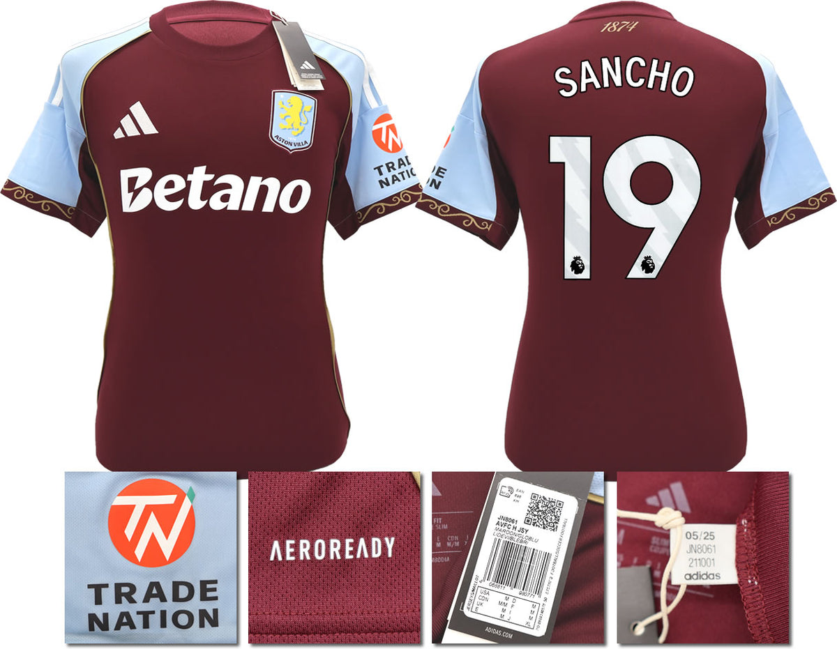 BNWT 2025/26 ASTON VILLA FC HOME SHIRT SANCHO 19