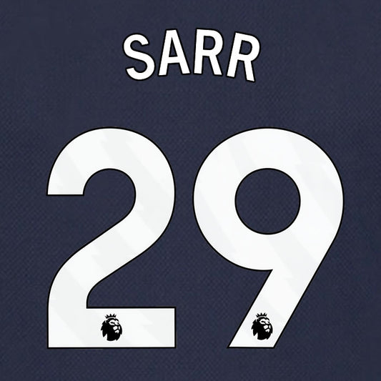 2023 2024 OFFICIAL TOTTENHAM HOTSPUR SARR 29 AWAY PLAYER SIZE NAME SET