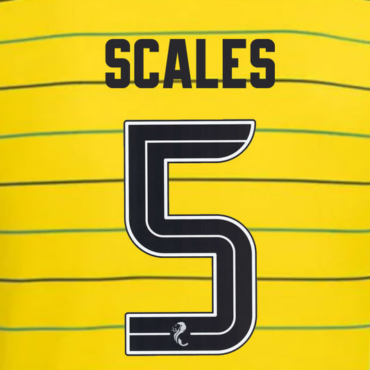 2024 2025 Celtic SCALES 5 WHITE AWAY OFFICIAL PLAYER SIZE NAMESET