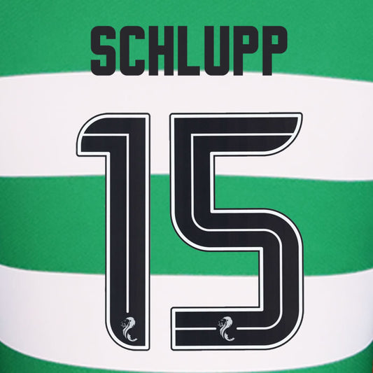 2024 2025 Celtic SCHLUPP 15 WHITE HOME OFFICIAL PLAYER SIZE NAMESET