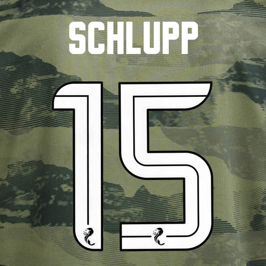 2024 2025 Celtic SCHLUPP 15 WHITE 3RD OFFICIAL PLAYER SIZE NAMESET