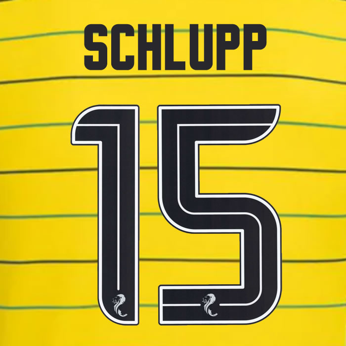 2024 2025 Celtic SCHLUPP 15 WHITE AWAY OFFICIAL PLAYER SIZE NAMESET