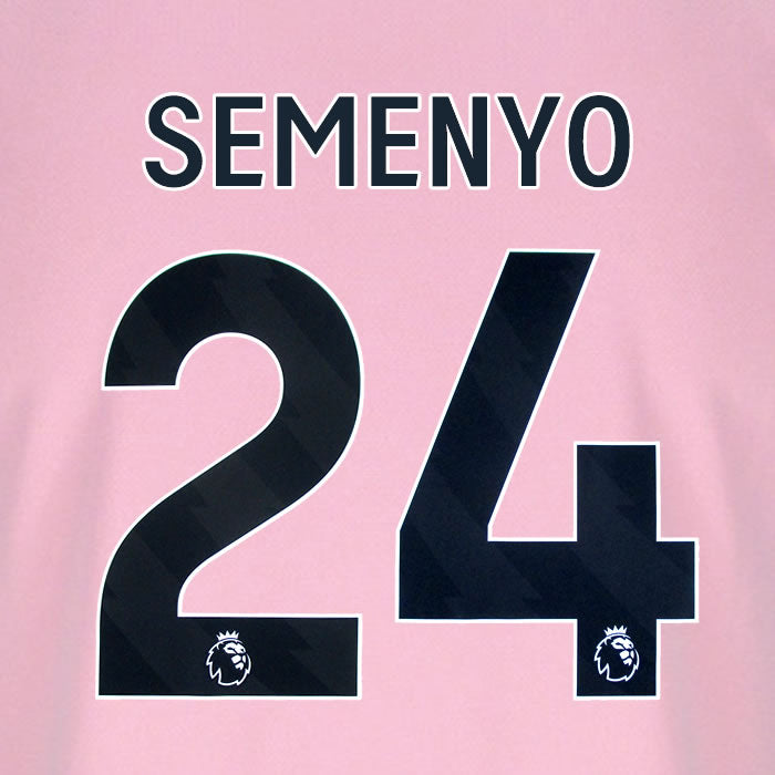 2025 2026 BOURNEMOUTH SEMENYO 24 BLACK 3RD PLAYER SIZE NAME SET