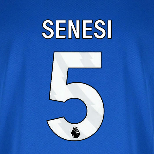 2025 2026 BOURNEMOUTH SENESI 5 WHITE AWAY PLAYER SIZE NAME SET