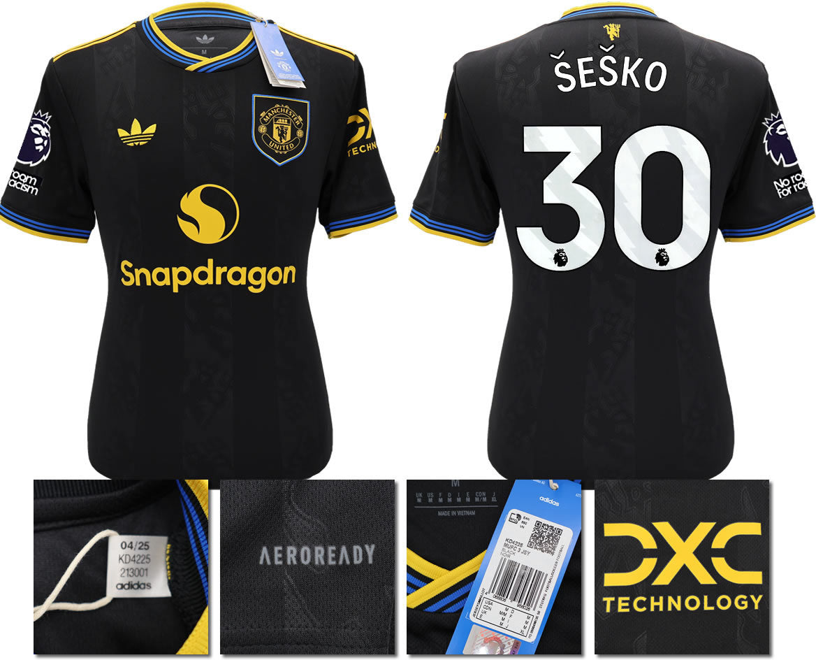 BNWT 2025 2026 MANCHESTER UNITED ADIDAS 3RD SHIRT SESKO 30