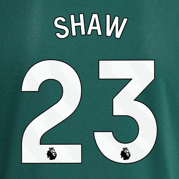 2023 2024 OFFICIAL MANCHESTER UNITED SHAW 23 AWAY PLAYER SIZE NAME SET