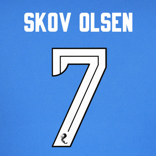 2025 2026 Rangers SKOV OLSEN 7 WHITE HOME OFFICIAL PLAYER SIZE NAMESET