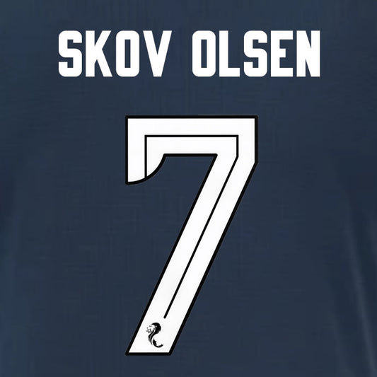 2025 2026 Rangers SKOV OLSEN 7 WHITE 3RD OFFICIAL PLAYER SIZE NAMESET