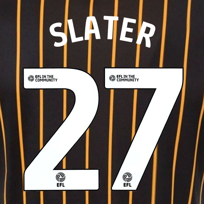 2025 2026 Hull City SLATER 27 WHITE AWAY OFFICIAL PLAYER SIZE NAMESET