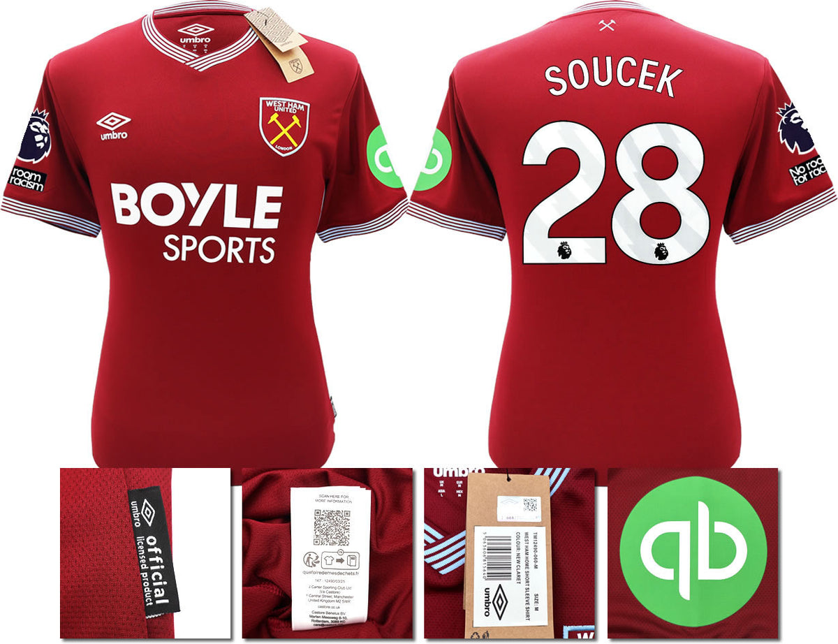 BNWT 2025 2026 WEST HAM HOME SHIRT SOUČEK 28 MEN'S