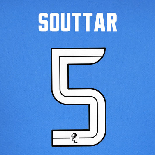 2025 2026 Rangers SOUTTAR 5 WHITE HOME OFFICIAL PLAYER SIZE NAMESET