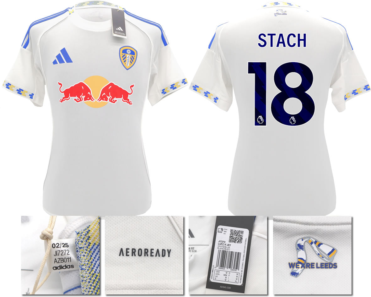 BNWT 2025/2026 Leeds United FC adidas STACH 18 Home Shirt – Official Player Options Available