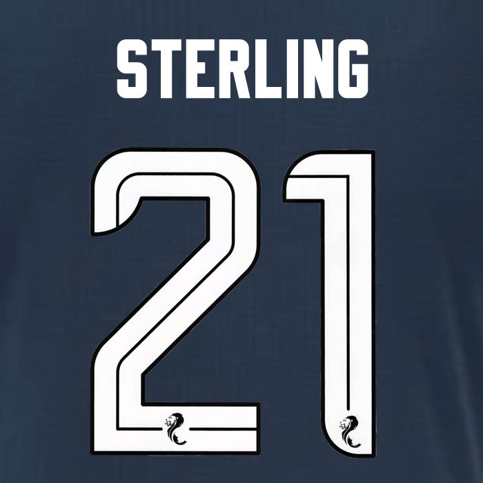 2025 2026 Rangers STERLING 21 WHITE 3RD OFFICIAL PLAYER SIZE NAMESET