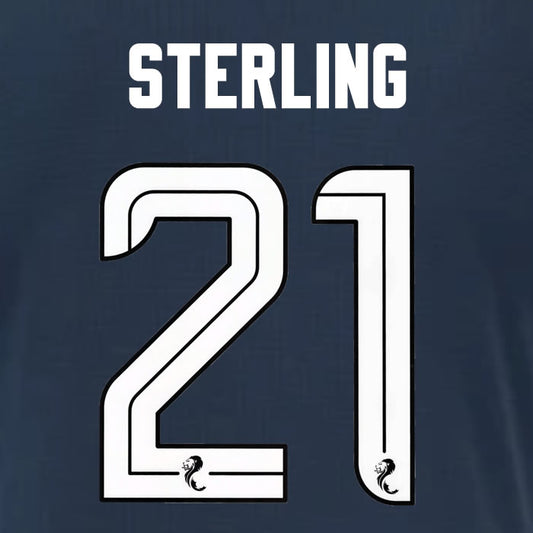 2025 2026 Rangers STERLING 21 WHITE 3RD OFFICIAL PLAYER SIZE NAMESET