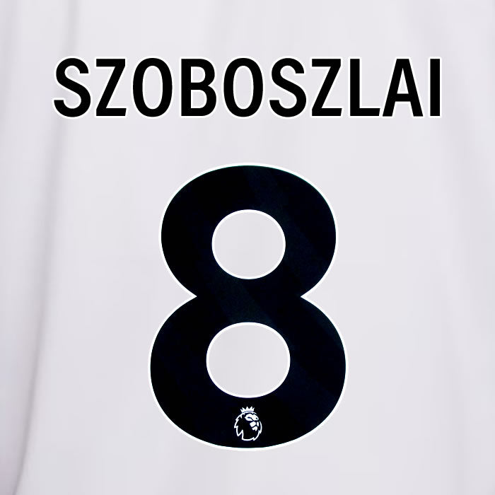 2023 2024 OFFICIAL LIVERPOOL SZOBOSZLAI 8 AWAY PLAYER SIZE NAME SET