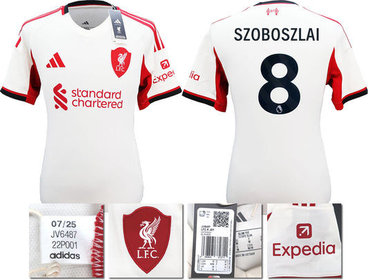 BNWT 2025 2026 LIVERPOOL AWAY SHIRT SZOBOSZLAI 8 MEN'S