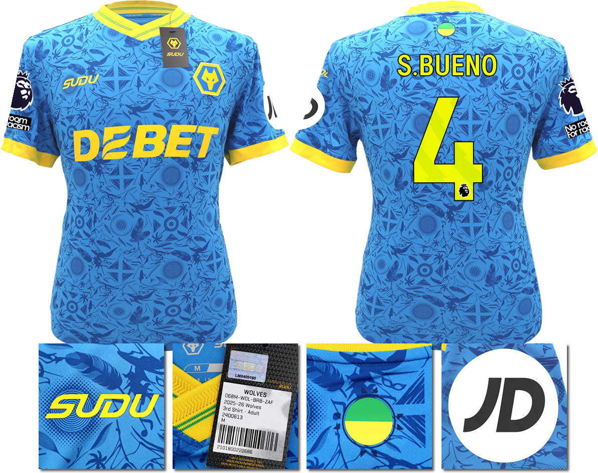 BNWT 2025/2026 WOLVERHAMPTON WANDERERS F.C.  SUDU THIRD SHIRT S. BUENO 4